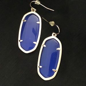 Gold Kendra Scott “Danielle” earrings in cobalt